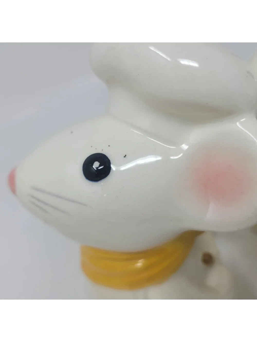 Vintage Ceramic Chef Mice Salt and Pepper Shakers Spoon and Cheese Figures